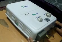 السخان يهرب ماء من الأعلى