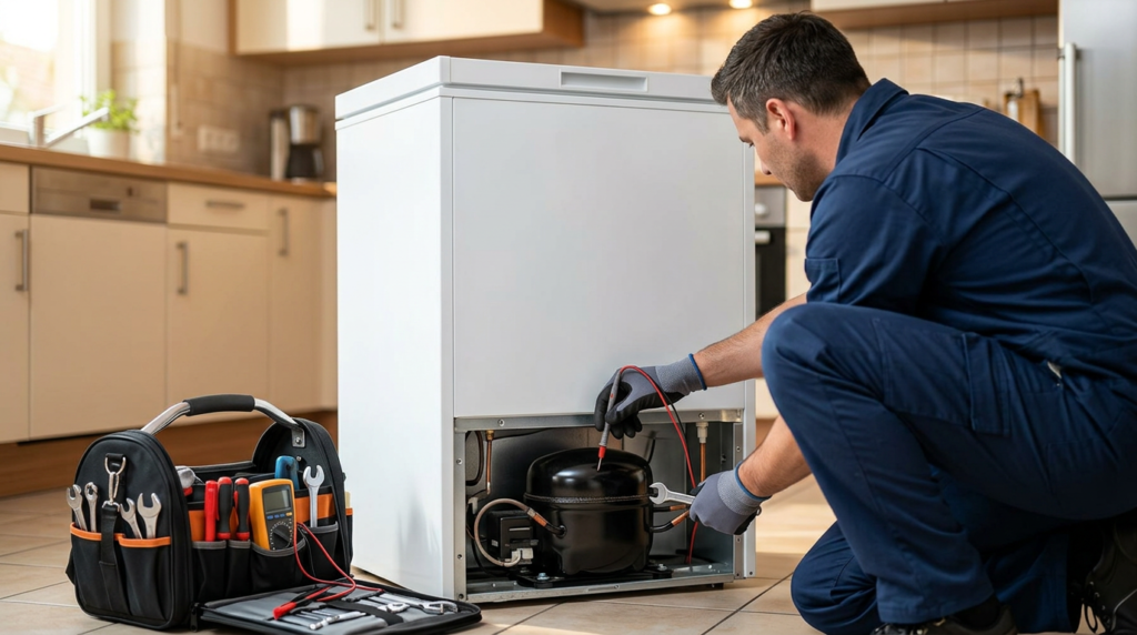 موتور الديب فريزر ساخن جدا